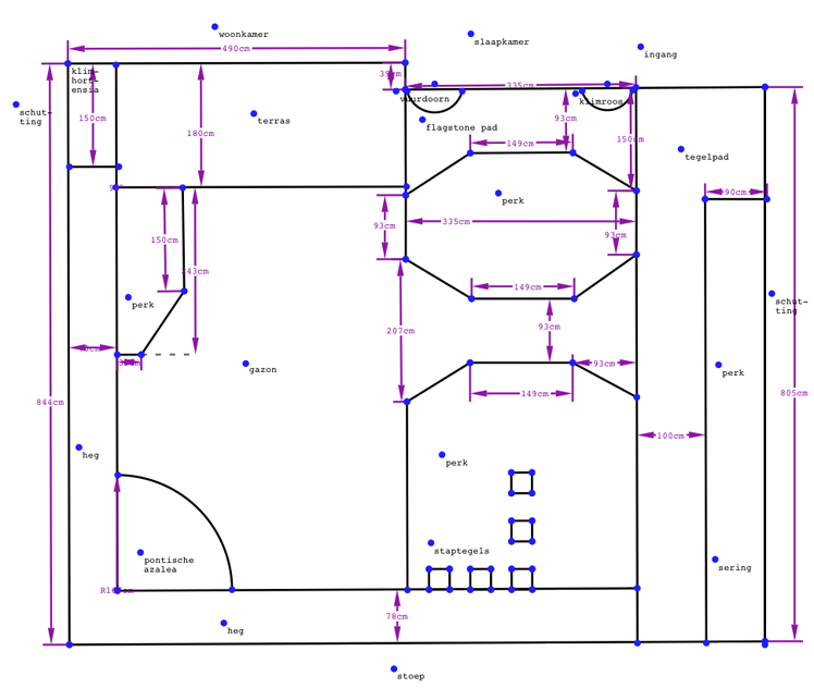 Plattegrond tuin